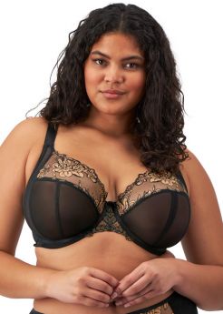 Elomi Teagan Underwire Plunge Bra Black Almond