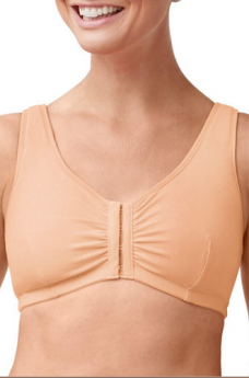 Annette Post-Surgical Recovery Leisure Bra - Sustainable and Soft Material  - Zipper Closure - Seamless Full Coverage, Beige, XL/XXL : :  Fashion